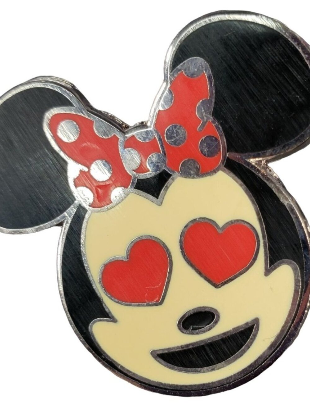 Disney Minnie Mouse Trading Pin Polka Dot Bow Brooch Emoji Heart Lapel Pin